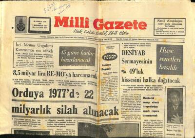 Milli Gazete Gazetesi 28 Aralık 1976 - Ağrı Et-Balık Kurumu Fabrikası Özel Tarafından Hizmete Açıldı GZ98362 - 1