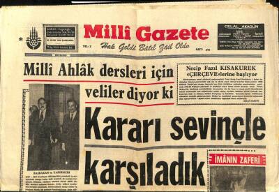 Milli Gazete Gazetesi 30 Ocak 1974 - Doğuda Yem Sıkıntısı Başgösterdi - Muhammed Ali Clay Galip GZ98723 - 1