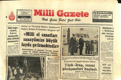 Milli Gazete Gazetesi 4 Haziran 1975 - Abdülkerim Doğru Milli El Sanatları Sanayiimize Büyük Fayda Getirmektedir GZ98596 - 1