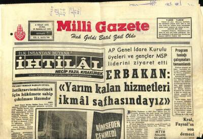 Milli Gazete Gazetesi 4 Nisan 1975 - Samsunda 17 Milyon Kilo Tütün Satıldı - Konya Ovasında Bu Yıl 42 Bin Hektar Sulanacak GZ98588 - 1