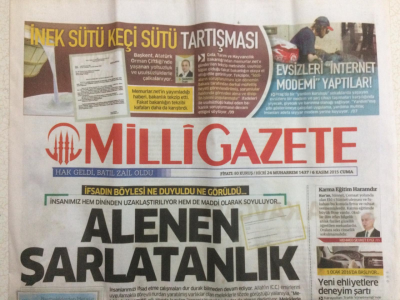 Milli Gazete Gazetesi 6 Kasım 2015 - Alenen Şarlatanlık GZ27762 - 1