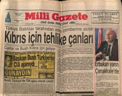 Milli Gazete Gazetesi 6 Temmuz 1991 - Kıbrıs İçin Tehlike Çanları GZ77074 - 1
