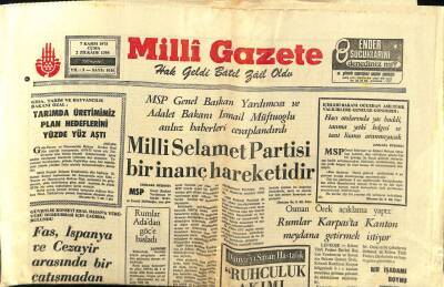 Milli Gazete Gazetesi 7 Kasım 1975 - Dünya Sağlık Teşlilatı Menenjit Salgınına Karşı Alarm Verdi - Adanada 500 Yataklı Akıl Hastahanesi Yapılıyor GZ98578 - 1