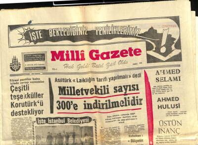 Milli Gazete Gazetesi 8 Aralık 1973 - Asiltürk Laikliğin Tarifi Yapılmalı dedi GZ98616 - 1