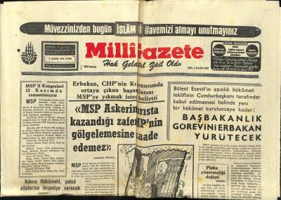 Milli Gazete Gazetesi 8 Kasım 1974 - Çukurovada 550 Bin Ton Pamuk , Alıcı Bekliyor - Kahvaltılık Margarin İmalatı Durduruldu GZ98576 - 1