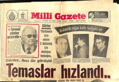 Milli Gazete Gazetesi 9 Mart 1973 - G. Kurmay Başkanı Semih Sancar Görevine Başladı GZ98719 - 1