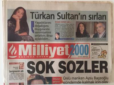 Milliyet 2000 Gazetesi 12 Kasım 2000 - Türkan Sultanın Sırları GZ20580 - 1