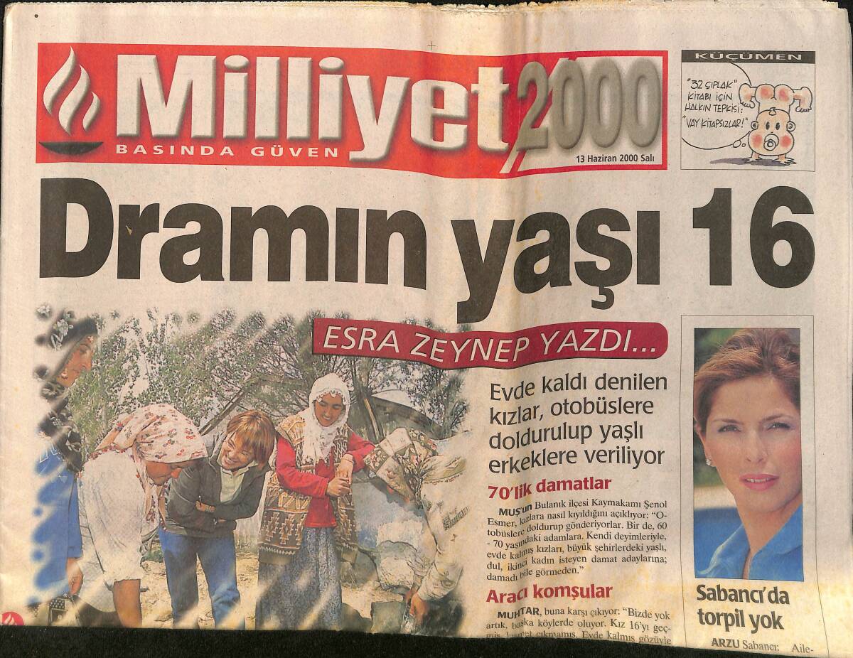Milliyet 2000 Gazetesi 13 Haziran 2000 - Demet Akalın'ın Sevgilisi Klibinde - Sabancı'da Torpil Yok GZ157263 - 1