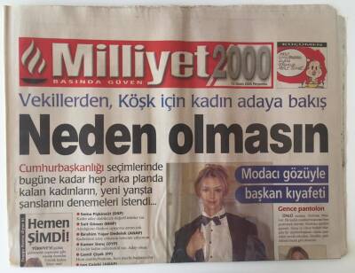 Milliyet 2000 Gazetesi 13 Nisan 2000 - Modacı Gözüyle Başkan Adayı GZ11510 - 1
