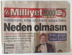 Milliyet 2000 Gazetesi 13 Nisan 2000 - Modacı Gözüyle Başkan Adayı GZ11510 - 2