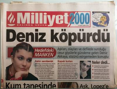 Milliyet 2000 Gazetesi 17 Kasım 2000 Kendimi Ben Yarattım Diyen Deniz Akkaya Yine Olay Yaratacak - GZ44216 - 1