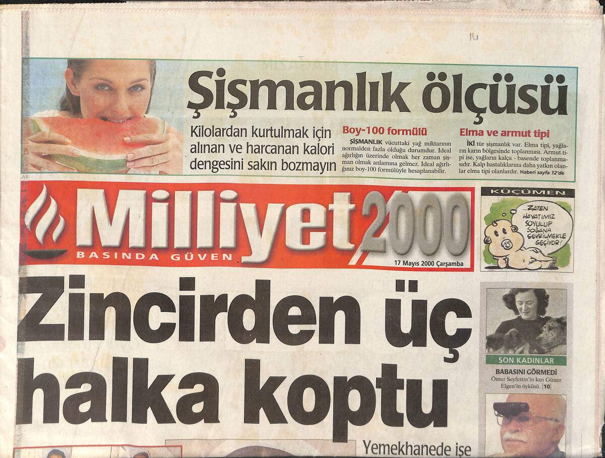 Milliyet 2000 Gazetesi 17 Mayıs 2000 - Beyaz Cazibe Deniz Akkaya - Ömer Seyfettin'in Kızı Güner Elgen'in Öyküsü GZ2028 - 1
