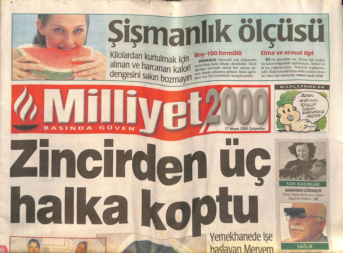 Milliyet 2000 Gazetesi 17 Mayıs 2000 - Sirkeci'de Çalışan Hamal İbrahim'in Üç Kitabı Var GZ157264 - 1