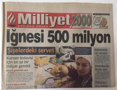 Milliyet 2000 Gazetesi 23 Eylül 2000 - Öldüren Kanser Değil Parasızlık GZ11106 - 1