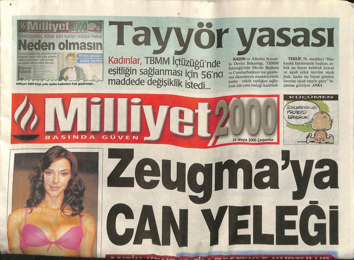 Milliyet 2000 Gazetesi 24 Mayıs 2000 - İbrahim Tatlıses Mangalı İşte Böyle Yakıyor- Zeugma'ya Can Yeleği GZ157402 - 1