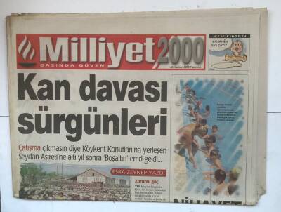 Milliyet 2000 Gazetesi 26 Haziran 2000 - Kan Davası Sürgünleri GZ7827 - 1