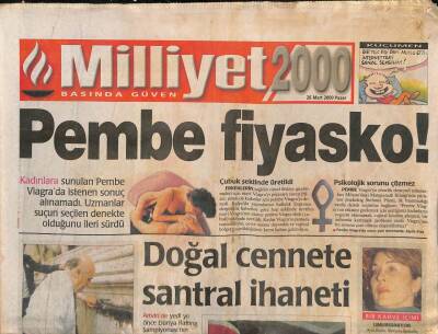 Milliyet 2000 Gazetesi 26 Mart 2000 - Sezen Aksu , Kartal Cezaevinde Alaattin Çakıcı Ve Nuri Ergin Arasındaki Ciguli Polemiğini Şovuna Yansıttı GZ84848 - 1