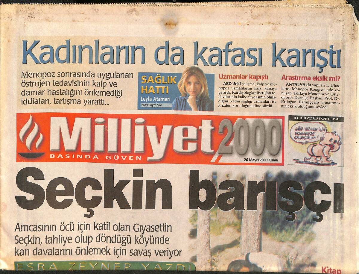 Milliyet 2000 Gazetesi 26 Mayıs 2000 - Huzurevindeki Fahriye Yen Şimdi Mutlu - Sultan'a Sürpriz GZ3351 - 1