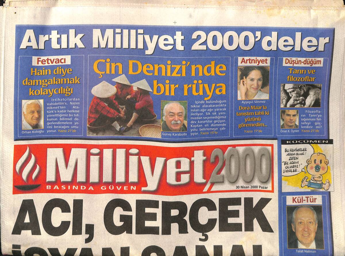 Milliyet 2000 Gazetesi 30 Nisan 2000 - Hülya Avşar'ın İtirafı - Muazzez Ersoy'un Gecesi GZ157407 - 1
