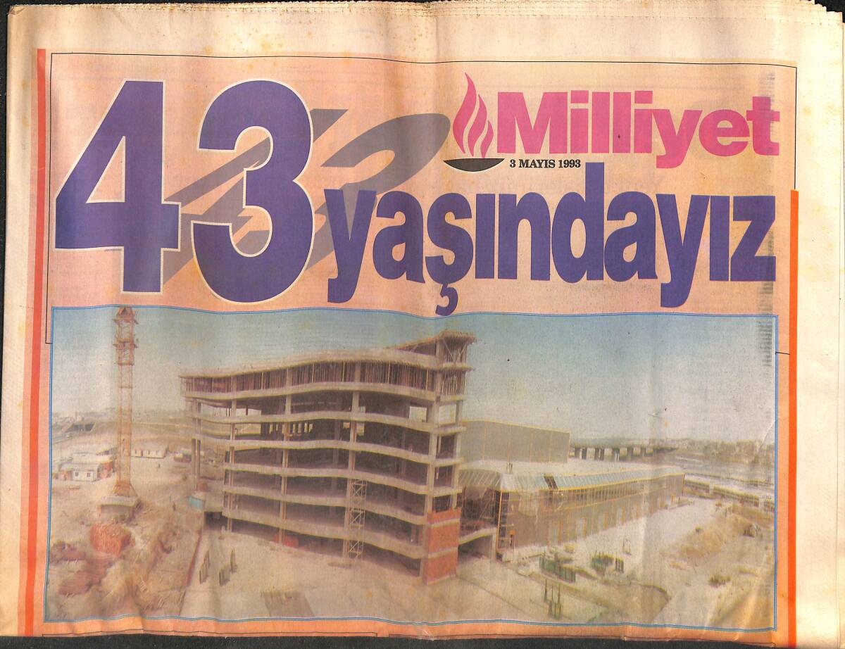 Milliyet 43. Yıl Gazetesi 3 Mayıs 1993 - Hergün 1 Milyon Milliyet GZ152797 - 1