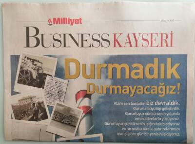 Milliyet Busıness Gazetesi 23 Mayıs 2007 Odalar Seçime Kilitlendi - Kayseri Şeker Yatırım Atağına Geçiyor -GZ44010 - 2
