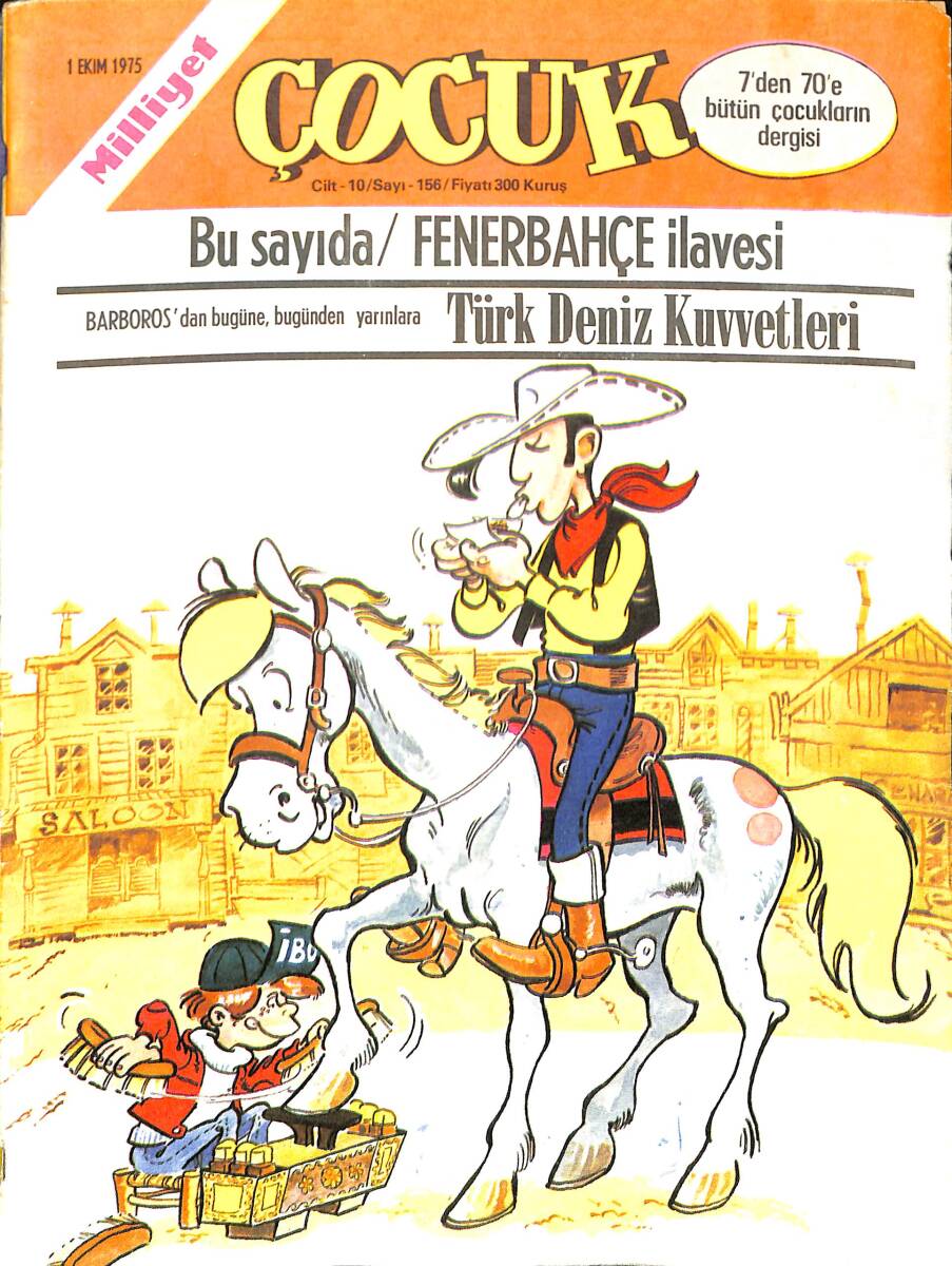 Milliyet Çocuk 1 Ekim 1975 Sayı: 156 - Kapak: Red Kit - Kaygısızlar - Pembe Panter - Şampiyon NDR98087 - 1