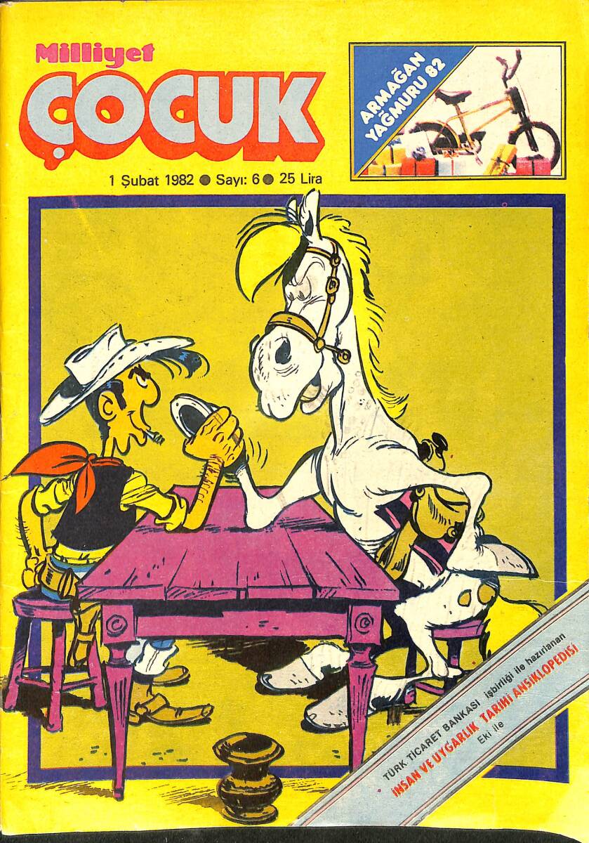 Milliyet Çocuk 1 Şubat 1982 Sayı: 6 - Red Kit - Baytekin - Tarzan - Şimşek Santrafor NDR97426 - 1