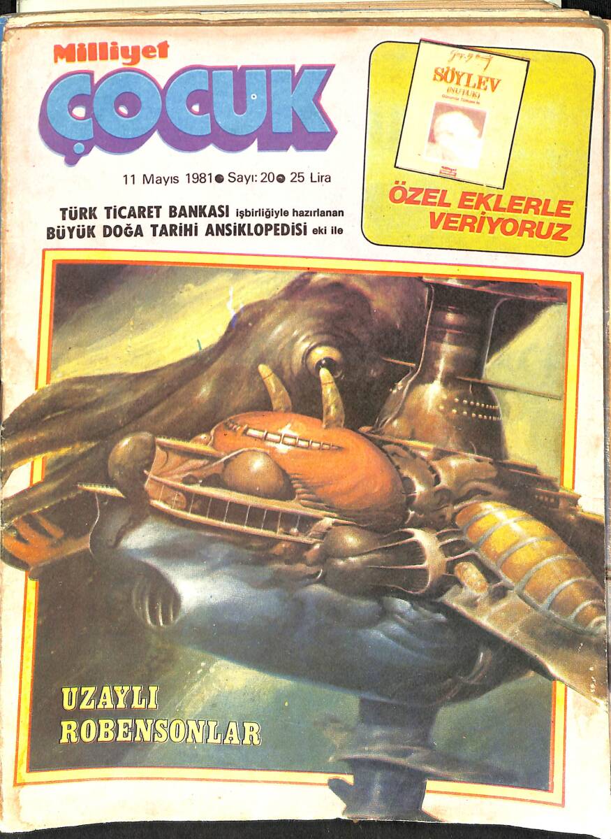 Milliyet Çocuk 11 Mayıs 1981 Sayı: 20 - Red Kit - Pembe Panter - Ülker Çokomel Reklamı - Demir Yumruklu Adam - Erol Taş - Doktor Cüneyt Arkın NDR98170 - 1