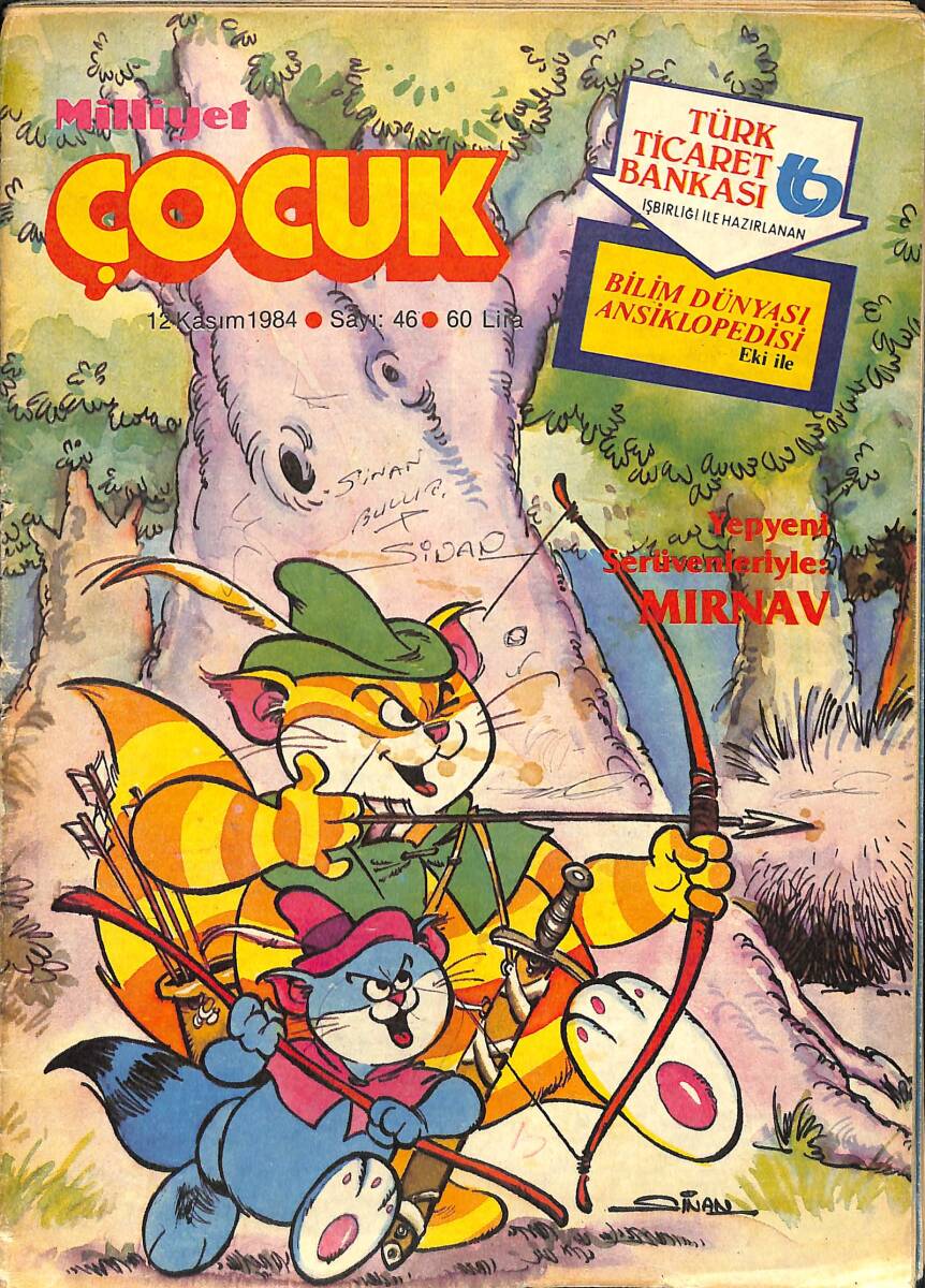 Milliyet Çocuk 12 Kasım 1984 Sayı: 46 - Red Kit - Kırk Ambar - Şimşek Santrafor - Beyaz Diş NDR98109 - 1