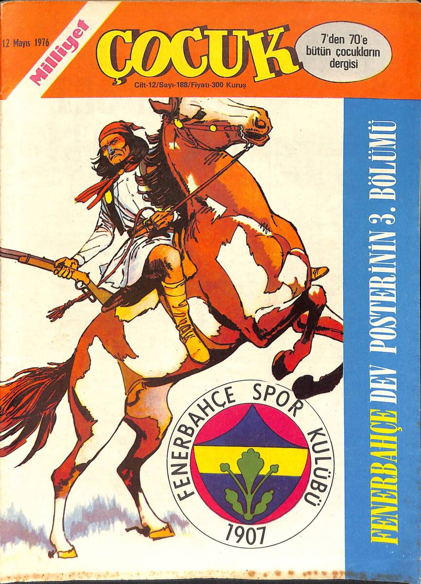 Milliyet Çocuk 12 Mayıs 1976 Sayı: 188 - Ödlek Yürek - Kaygısızlar - Red Kit - Örümcek Adam - Ten Ten NDR98212 - 1