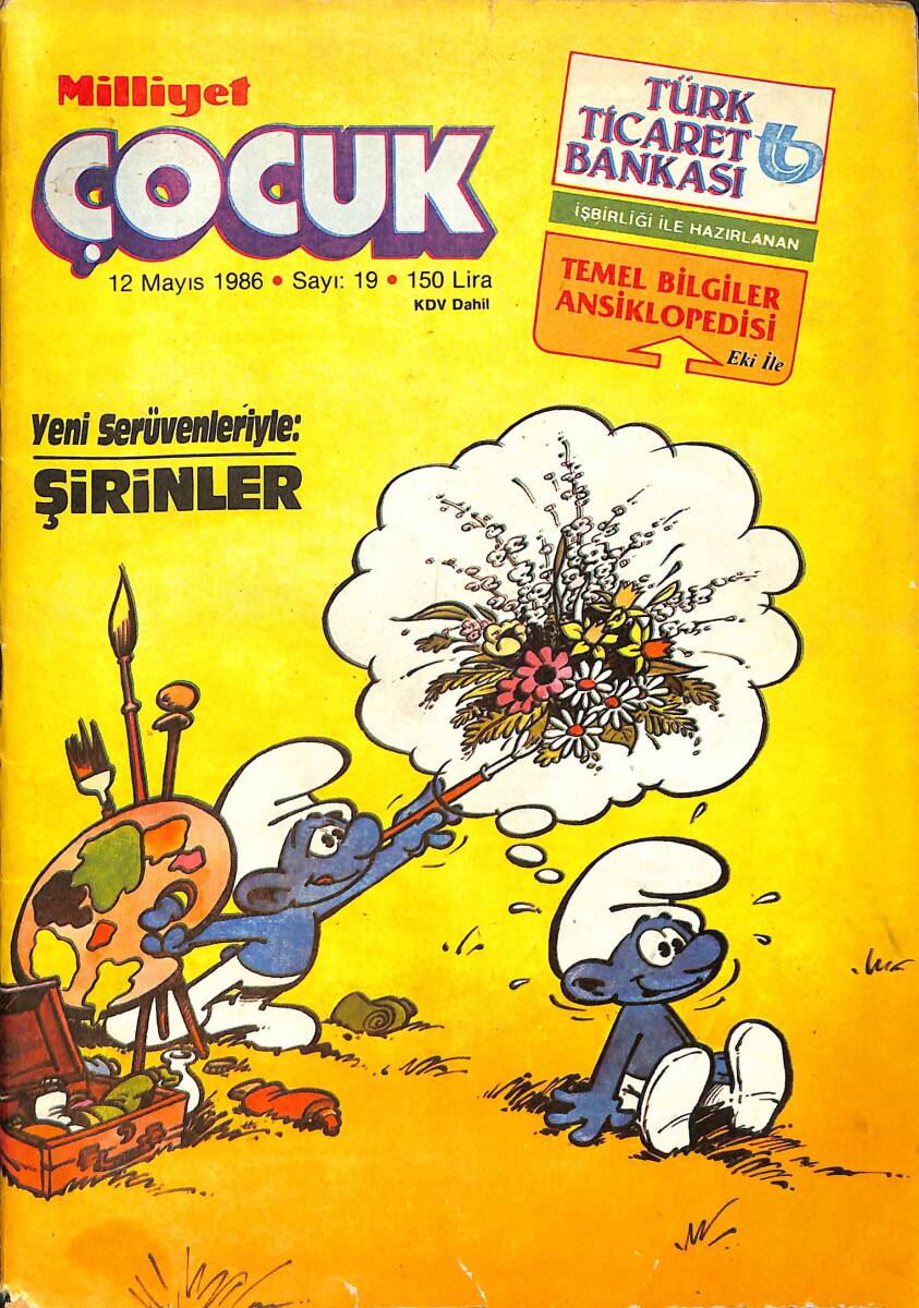 Milliyet Çocuk 12 Mayıs 1986 Sayı: 19 - Şimşek Santrafor - Red Kit - Çırak Şirin NDR97407 - 1