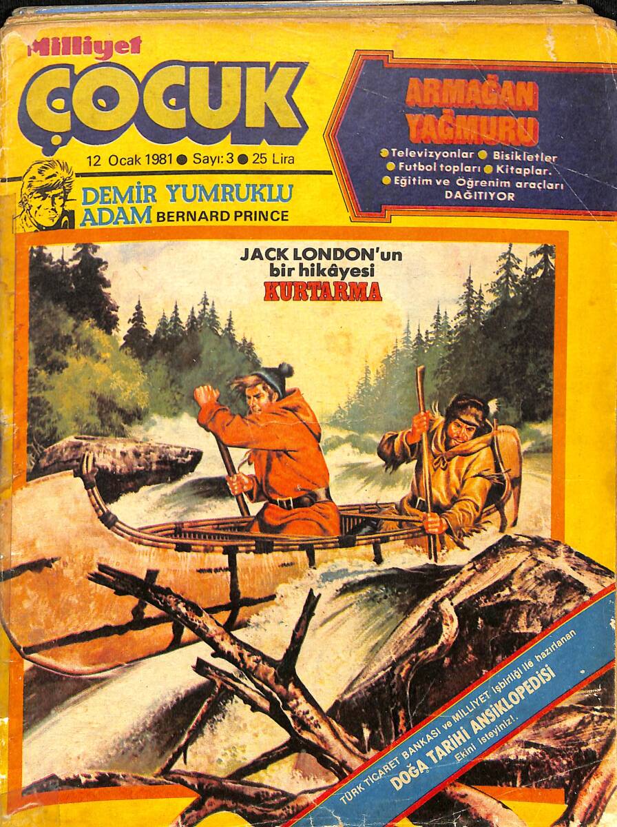 Milliyet Çocuk 12 Ocak 1981 Sayı: 3 - Red Kit - Sarman...Sarman - Pembe Panter - Hafiye 99 - Ülker Çokoprens Reklamı NDR98101 - 1