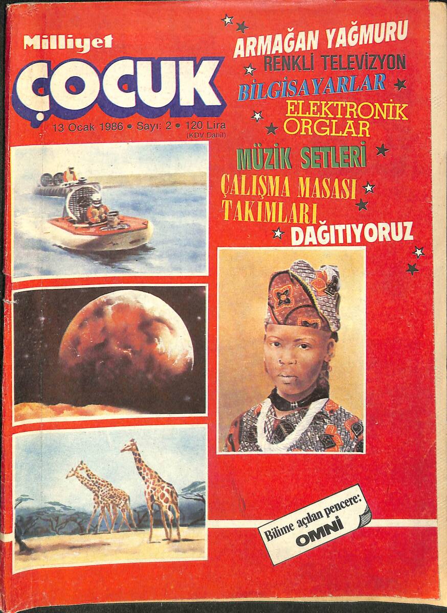 Milliyet Çocuk 13 Ocak 1986 Sayı: 2 - Kaptan Cousteau - Ormanlar Kralı Robin - Red Kit - Beşler Çetesi - Dünya Kupasına Doğru NDR97420 - 1