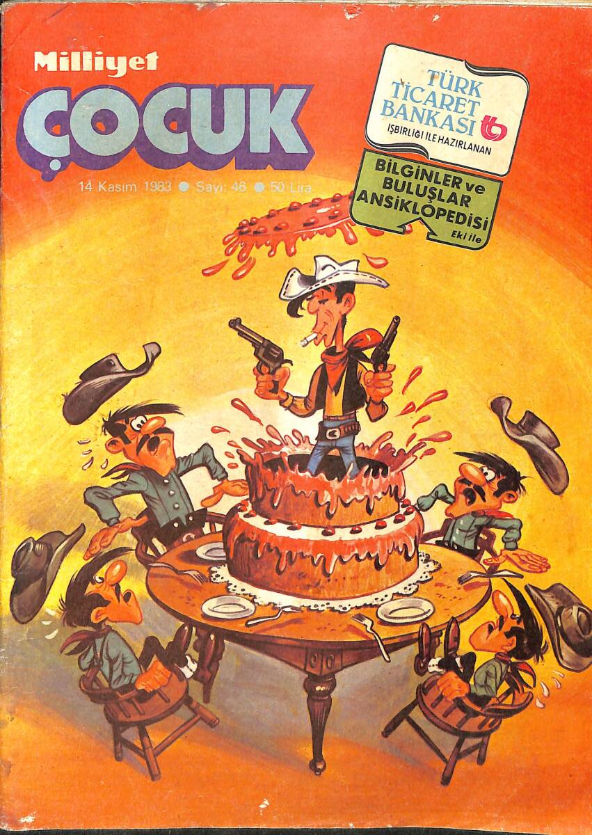 Milliyet Çocuk 14 Kasım 1983 Sayı: 46 - Kapak: Red Kit - Siyah Kısrak - Kırk Ambar - Bob Morane NDR97357 - 1