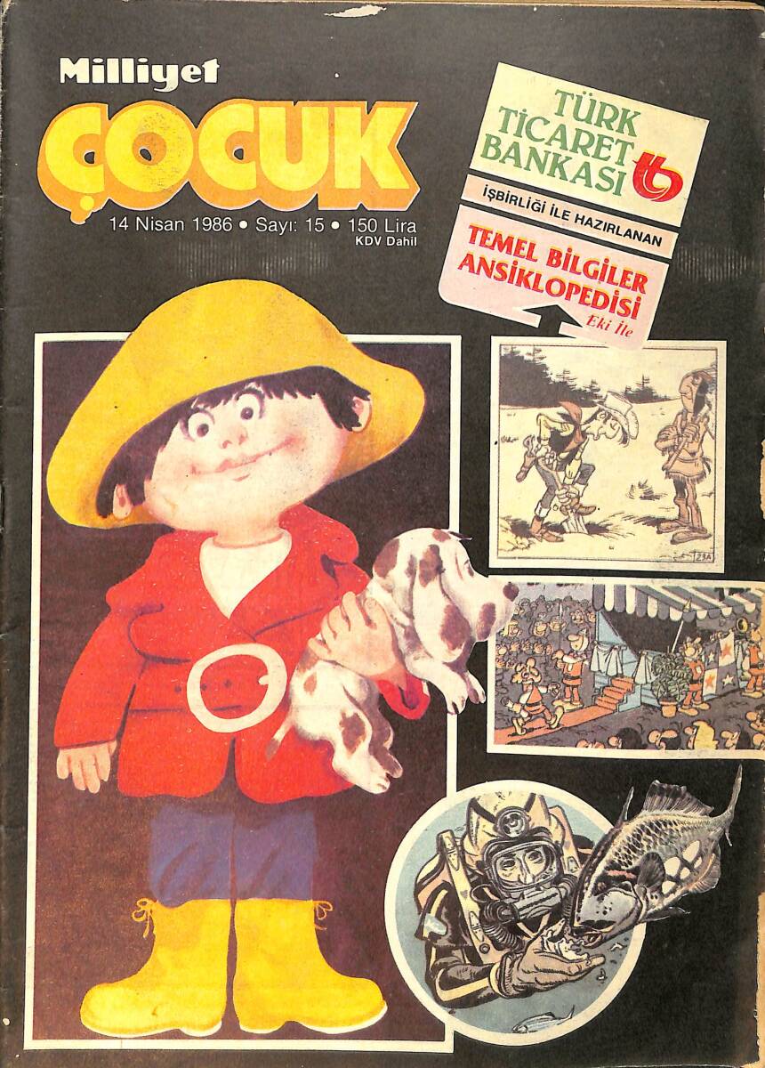 Milliyet Çocuk 14 Nisan 1986 Sayı: 15 - Red Kit - Şimşek Santrafor NDR97398 - 1
