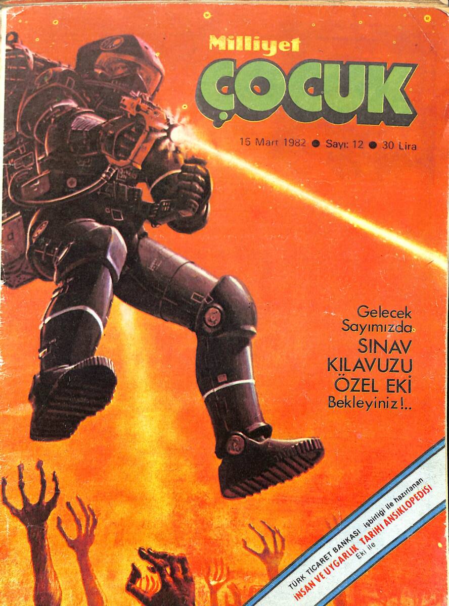 Milliyet Çocuk 15 Mart 1982 Sayı: 12 - Red Kit - Baytekin - Tarzan - Şimşek Santrafor - Bernard Prens NDR98105 - 1