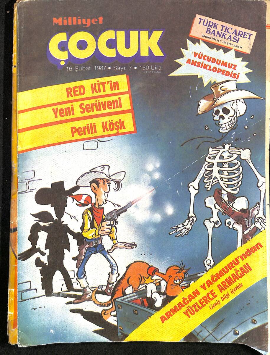 Milliyet Çocuk 16 Şubat 1987 Sayı: 7 - Kaptan Cousteau - Şirinler - Red Kit NDR98102 - 1