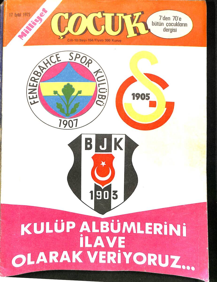 Milliyet Çocuk 17 Eylül 1975 Sayı: 154 - Red Kit ve Daltonlar - Kaygısızlar - Çalınan Dünya Kupasını Köpek Buldu - Pembe Panter - Şampiyon NDR98088 - 1