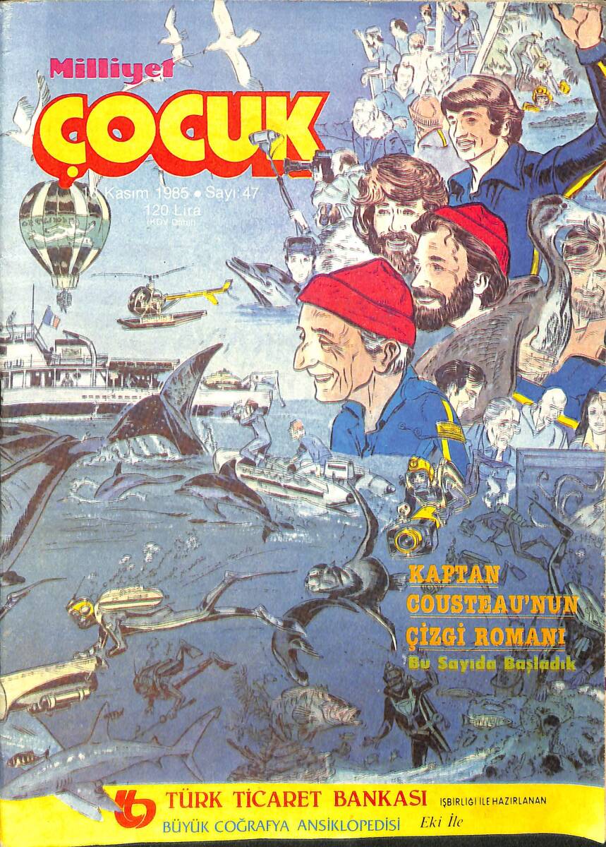 Milliyet Çocuk 18 Kasım 1985 Sayı: 47 - Red Kit - Ormanlar Kralı Robin - Kaptan Cousteau NDR97335 - 1