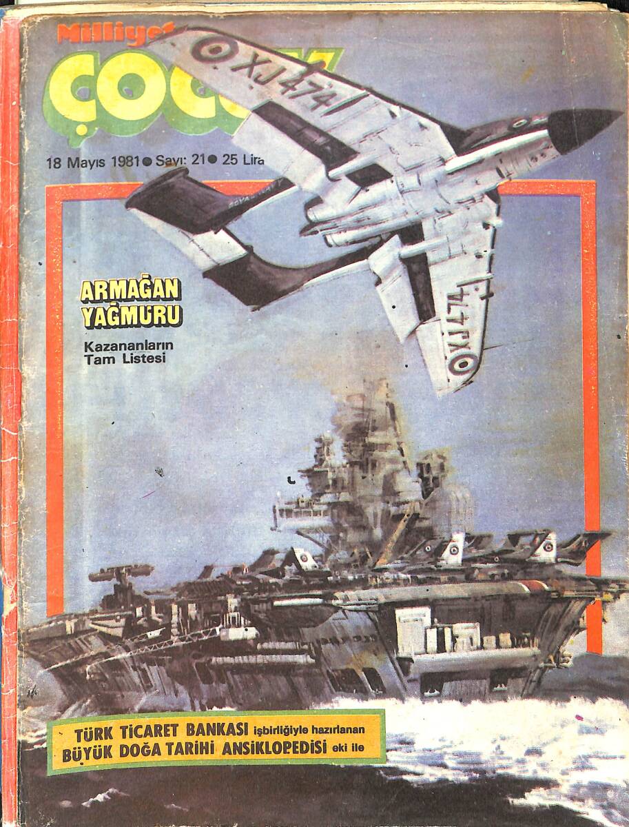 Milliyet Çocuk 18 Mayıs 1981 Sayı: 21 - Red Kit - Pembe Panter - Ülker Çokomel Reklamı - Demir Yumruklu Adam - Hülya Koçyiğit - Doktor Cüneyt Arkın NDR98169 - 1