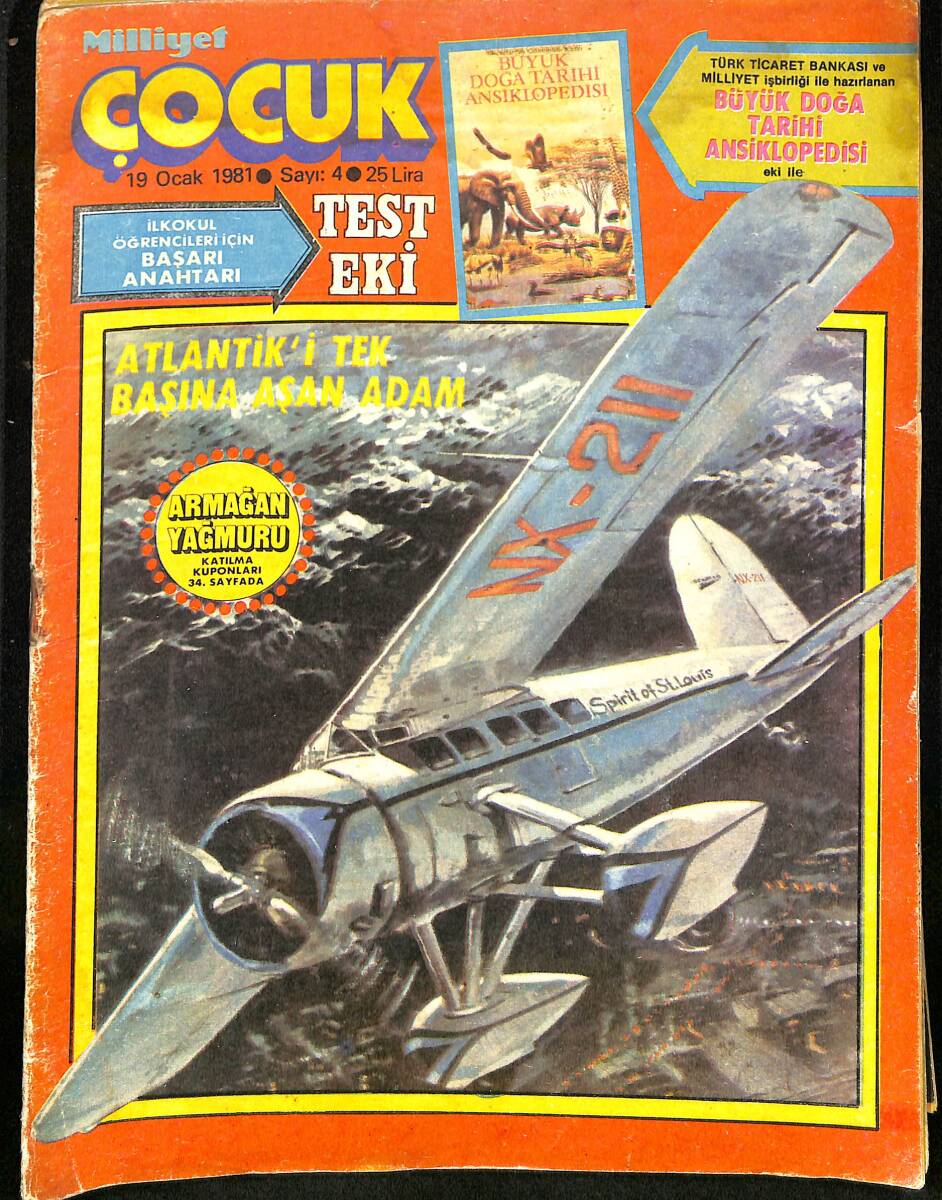 Milliyet Çocuk 19 Ocak 1981 Sayı: 4 - Red Kir - Sarman...Sarman - Pembe Panter - Tek Başına Atlantik'i Aştı - İzzet Günay - Demir Yumruklu Adam NDR98100 - 1