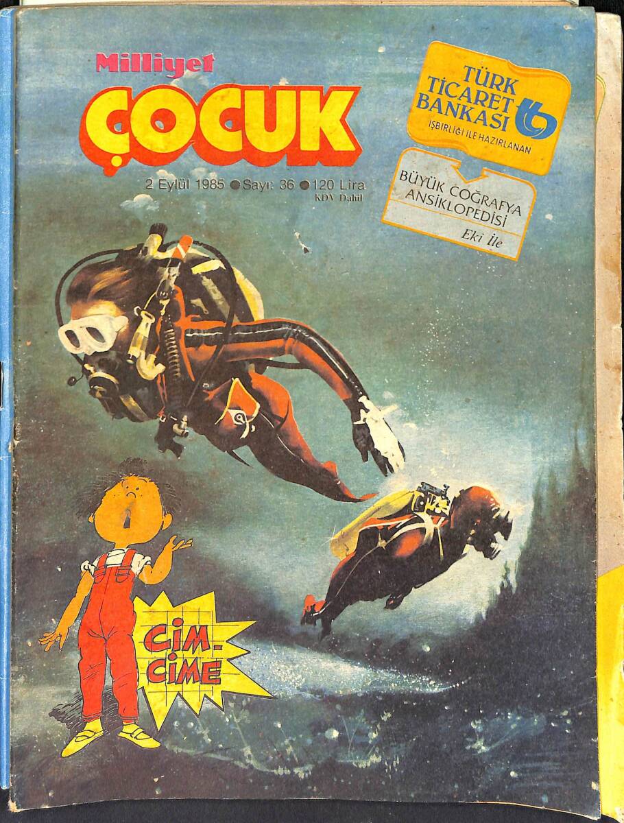 Milliyet Çocuk 2 Eylül 1985 Sayı: 36 - Red Kit - Şimşek Santrafor - Jesse James - Türkan Şoray Bir Sinema Yıldızı - Şirinler NDR98167 - 1