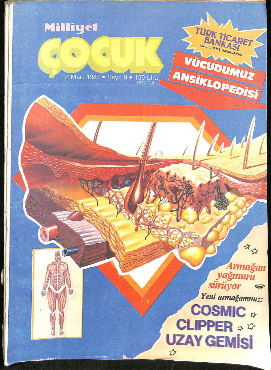 Milliyet Çocuk 2 Mart 1987 Sayı: 9 - Ülker Ufo Jelibon Reklamı - Kaptan Cousteau - Şirinler - Red Kit NDR98096 - 1