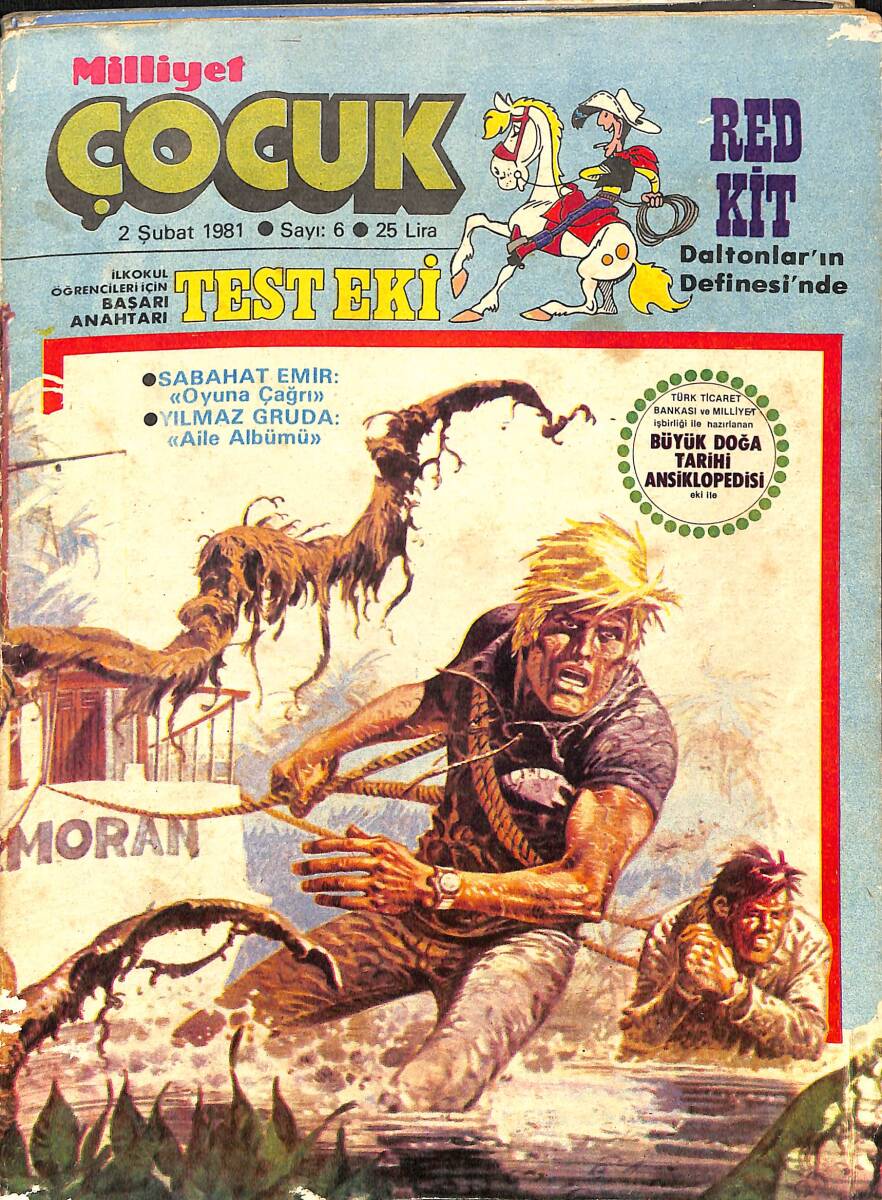 Milliyet Çocuk 2 Şubat 1981 Sayı: 6 - Red Kit - Sarman...Sarman - Pembe Panter - Demir Yumruklu Adam - Doktor Cüneyt Arkın NDR98098 - 1