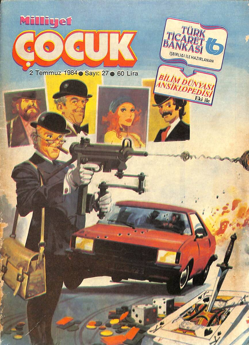 Milliyet Çocuk 2 Temmuz 1984 Sayı: 27 - Red Kit - Şampiyon Pembo Ülker Sakız Reklamı NDR97348 - 1