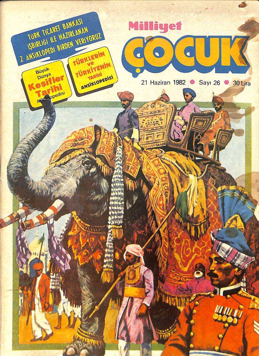 Milliyet Çocuk 21 Haziran 1982 Sayı: 26 - Red Kit - Tarzan - Bernard Prens - Rik Denizler Aslanı - Tarzan - Demir Yumruklu Adam-Kraliçe'nin Gerdanlığı NDR98184 - 1