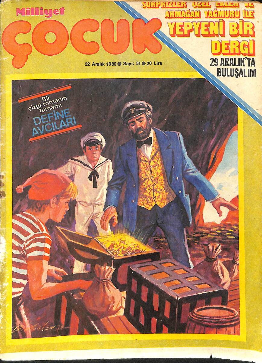 Milliyet Çocuk 22 Aralık 1980 Sayı: 51 - Temel Reis - Pembe Tavşan - Superman Balonlu Çiklet Reklamı - Çizgi Roman Mevcut Değildir NDR98063 - 1
