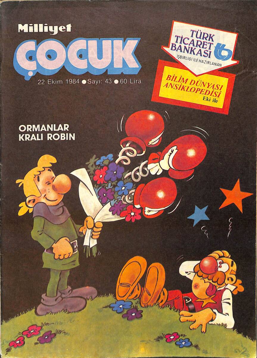 Milliyet Çocuk 22 Ekim 1984 Sayı: 43 - Red Kit - Şimşek Santrafor - Bob Morane - Beyaz Diş NDR98051 - 1