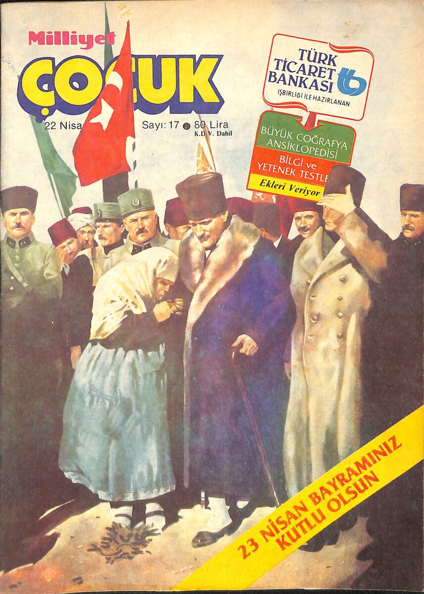 Milliyet Çocuk 22 Nisan 1985 Sayı: 17 - Red Kit - Şirinler - Sobe Şekerli Çiklet Reklamı NDR98058 - 1