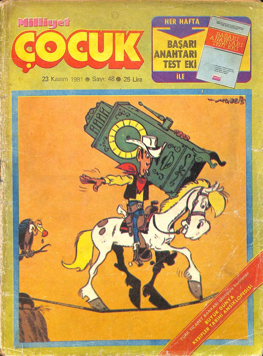 Milliyet Çocuk 23 Kasım 1981 Sayı: 48 - Red Kit - Yıldırım Teğmen - Tarzan - DR. Cüneyt Arkın NDR97362 - 1